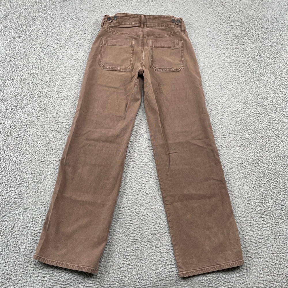 American Eagle Pants Womens 0 Brown Stovepipe Stretch High Rise Patch Pockets - Picture 2 of 10